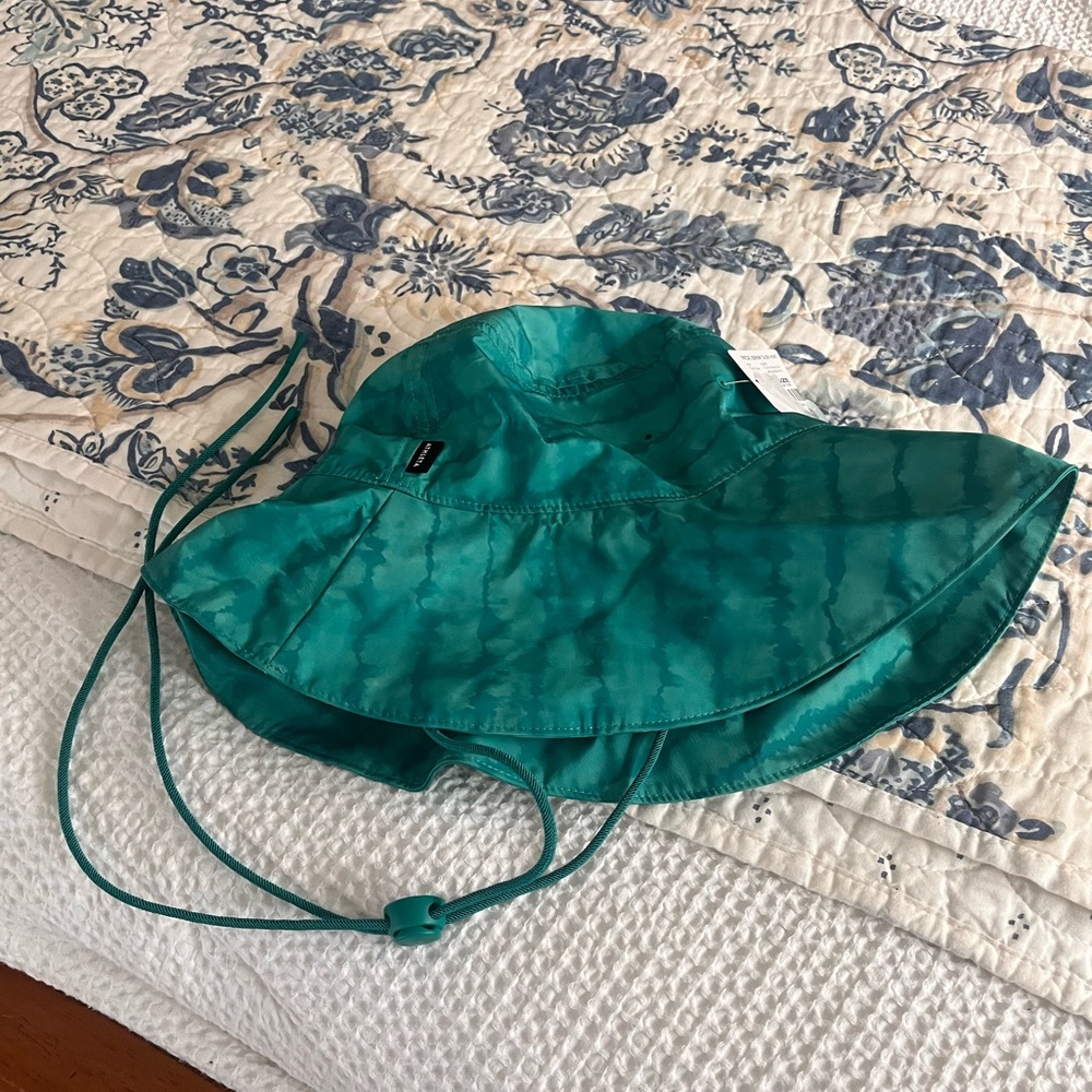 Teal Tie-Dye Bucket Hat with Chin Cord